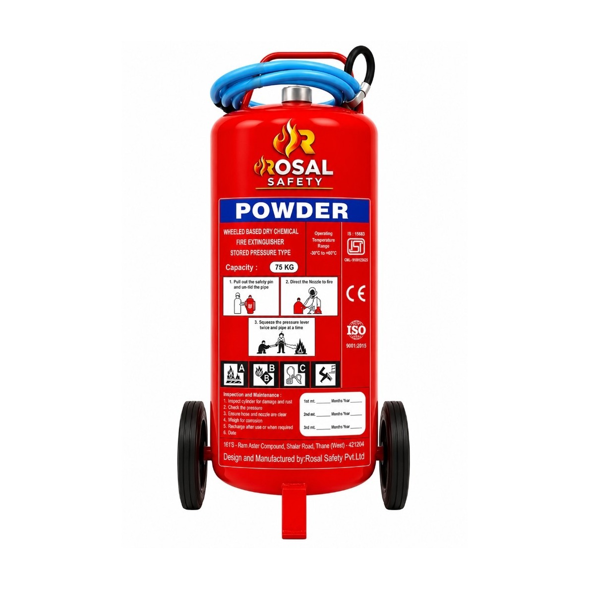 ABC Wheeled Fire Extinguisher (CO2) 75KG