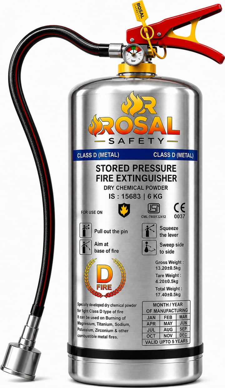 D-Type Metal SS Fire Extinguisher 6KG