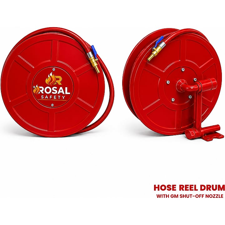 Hose Reel Drum with GM Shut Off Nozzle
