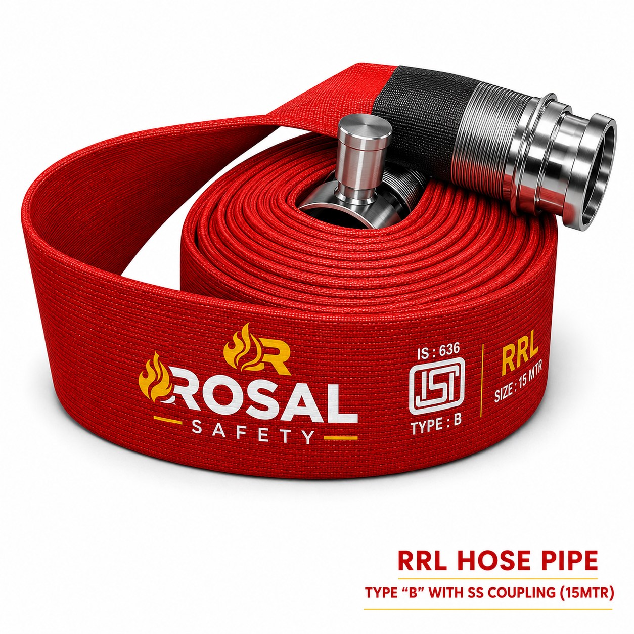 RRL Hose Pipe Type B SS Coupling 15 MTR